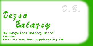dezso balazsy business card