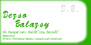 dezso balazsy business card